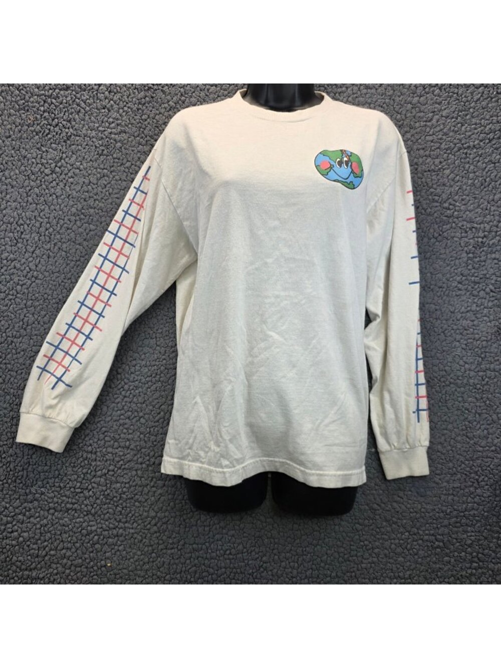 Bored Teenager Long Sleeves Sweatshirt L White Graphic Casual Novelty Streetwear